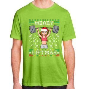 Merry Liftmas Ugly Christmas Sweater Miss Santa Gym Workout Gift Adult ChromaSoft Performance T-Shirt