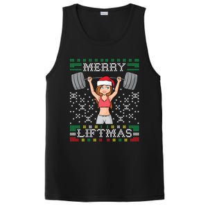 Merry Liftmas Ugly Christmas Sweater Miss Santa Gym Workout Gift PosiCharge Competitor Tank