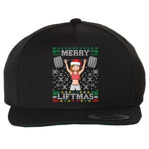 Merry Liftmas Ugly Christmas Sweater Miss Santa Gym Workout Gift Wool Snapback Cap