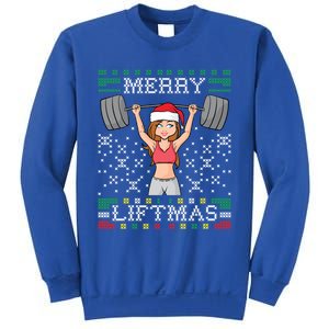 Merry Liftmas Ugly Christmas Sweater Miss Santa Gym Workout Gift Sweatshirt