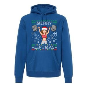 Merry Liftmas Ugly Christmas Sweater Miss Santa Gym Workout Gift Premium Hoodie