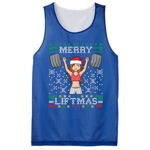 Merry Liftmas Ugly Christmas Sweater Miss Santa Gym Workout Gift Mesh Reversible Basketball Jersey Tank