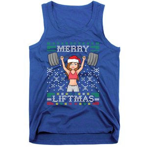 Merry Liftmas Ugly Christmas Sweater Miss Santa Gym Workout Gift Tank Top