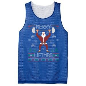 Merry Liftmas Ugly Christmas Sweater Santa Claus Gym Workout Gift Mesh Reversible Basketball Jersey Tank