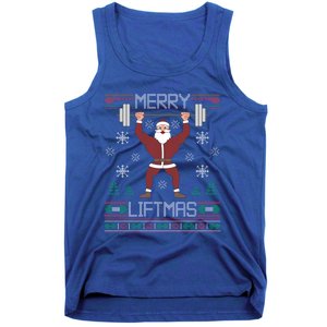 Merry Liftmas Ugly Christmas Sweater Santa Claus Gym Workout Gift Tank Top