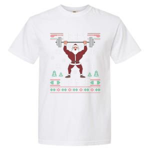 Merry Liftmas Ugly Christmas Sweater Santa Claus Gym Workout Gift Garment-Dyed Heavyweight T-Shirt