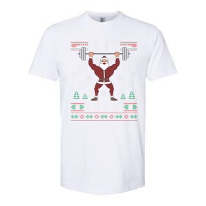 Merry Liftmas Ugly Christmas Sweater Santa Claus Gym Workout Gift Softstyle CVC T-Shirt