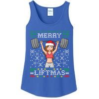 Merry Liftmas Ugly Christmas Sweater Miss Santa Gym Workout Cool Gift Ladies Essential Tank