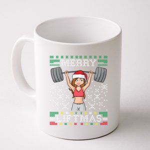 Merry Liftmas Ugly Christmas Sweater Miss Santa Gym Workout Cool Gift Coffee Mug