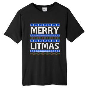 Merry Litmas Ugly Christmas Tall Fusion ChromaSoft Performance T-Shirt