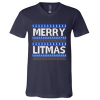 Merry Litmas Ugly Christmas V-Neck T-Shirt