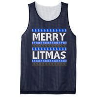 Merry Litmas Ugly Christmas Mesh Reversible Basketball Jersey Tank