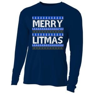 Merry Litmas Ugly Christmas Cooling Performance Long Sleeve Crew