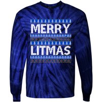 Merry Litmas Ugly Christmas Tie-Dye Long Sleeve Shirt