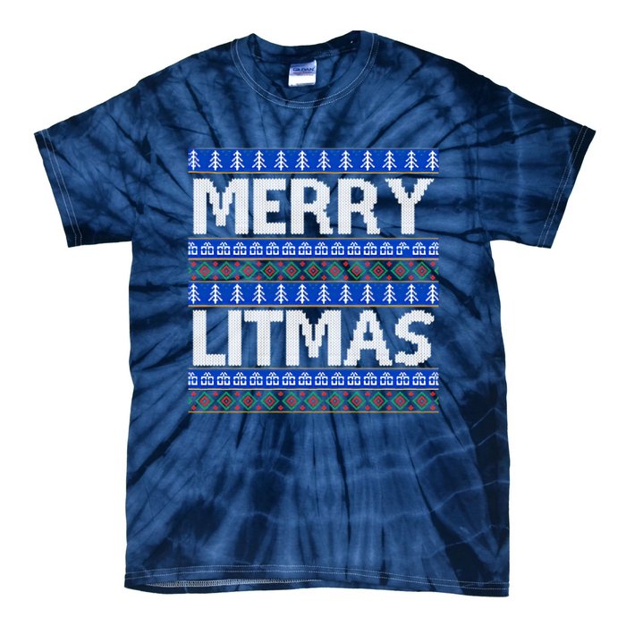 Merry Litmas Ugly Christmas Tie-Dye T-Shirt