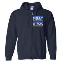 Merry Litmas Ugly Christmas Full Zip Hoodie