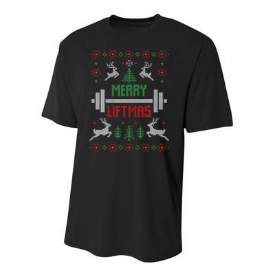 Merry Liftmas Ugly Christmas Youth Performance Sprint T-Shirt