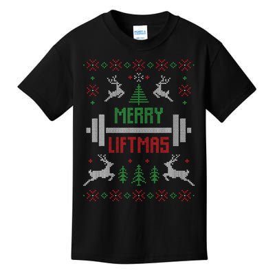 Merry Liftmas Ugly Christmas Kids T-Shirt