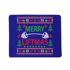 Merry Liftmas Ugly Christmas Sweater Gym Workout Gift Mousepad