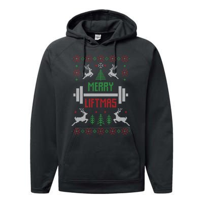 Merry Liftmas Ugly Christmas Performance Fleece Hoodie