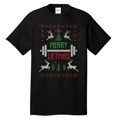 Merry Liftmas Ugly Christmas Tall T-Shirt