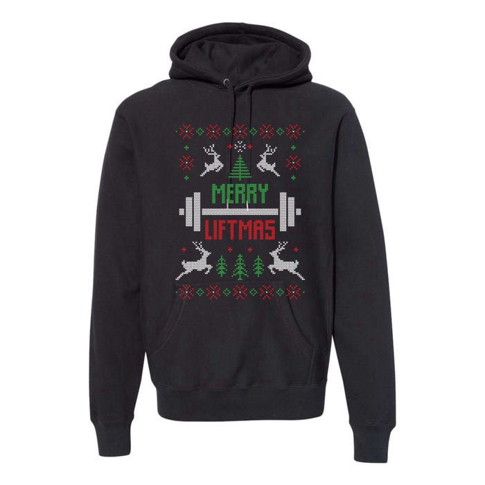 Merry Liftmas Ugly Christmas Premium Hoodie