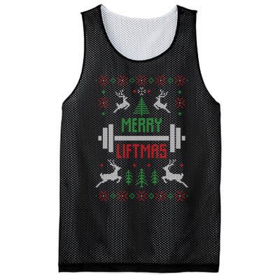 Merry Liftmas Ugly Christmas Mesh Reversible Basketball Jersey Tank