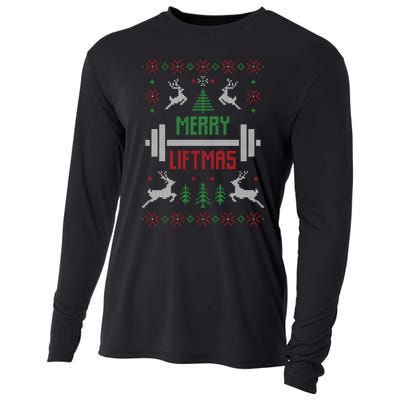 Merry Liftmas Ugly Christmas Cooling Performance Long Sleeve Crew