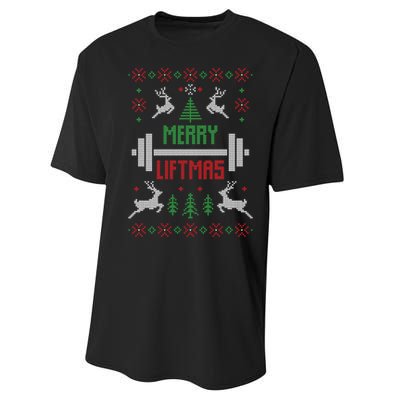 Merry Liftmas Ugly Christmas Performance Sprint T-Shirt