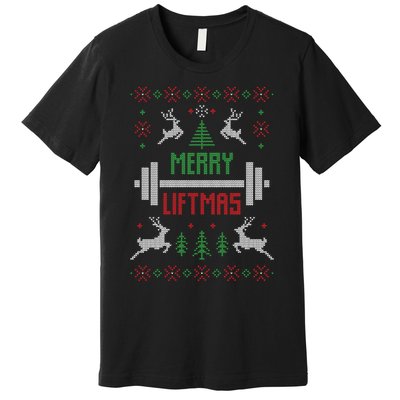 Merry Liftmas Ugly Christmas Premium T-Shirt