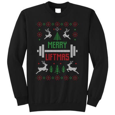 Merry Liftmas Ugly Christmas Tall Sweatshirt