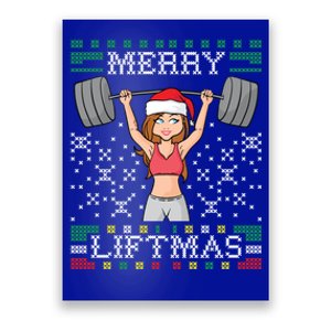 Merry Liftmas Ugly Christmas Sweater Miss Santa Gym Workout Great Gift Poster