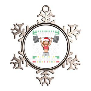 Merry Liftmas Ugly Christmas Sweater Miss Santa Gym Workout Great Gift Metallic Star Ornament