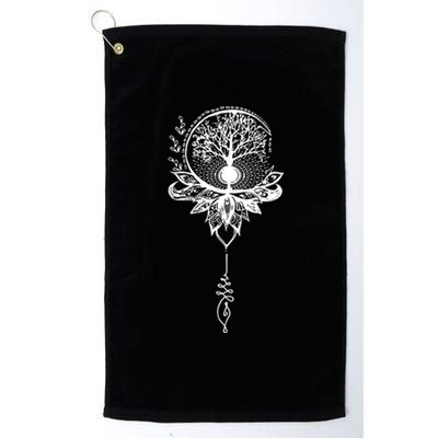 Mandala Lotus Unalome Tree Of Life Platinum Collection Golf Towel