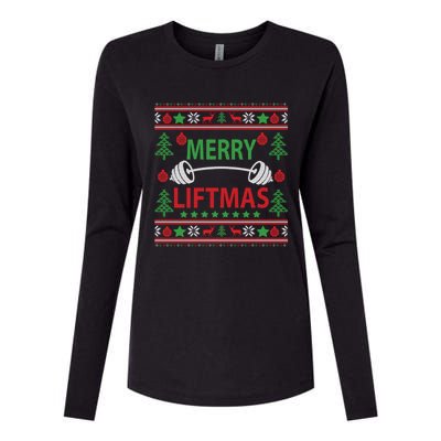 Merry Liftmas Ugly Christmas Sweater Gym Workout Gift Womens Cotton Relaxed Long Sleeve T-Shirt