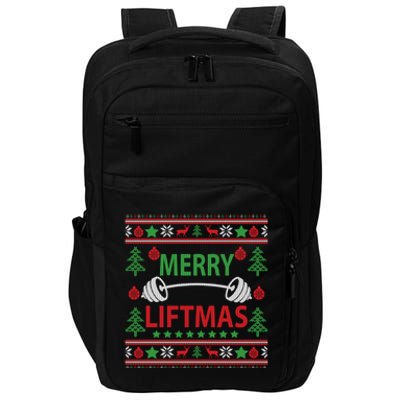 Merry Liftmas Ugly Christmas Sweater Gym Workout Gift Impact Tech Backpack