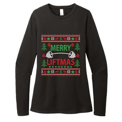 Merry Liftmas Ugly Christmas Sweater Gym Workout Gift Womens CVC Long Sleeve Shirt