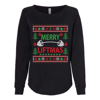 Merry Liftmas Ugly Christmas Sweater Gym Workout Gift Womens California Wash Sweatshirt