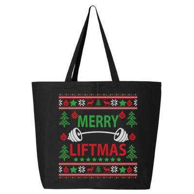 Merry Liftmas Ugly Christmas Sweater Gym Workout Gift 25L Jumbo Tote