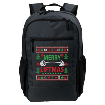 Merry Liftmas Ugly Christmas Sweater Gym Workout Gift Daily Commute Backpack