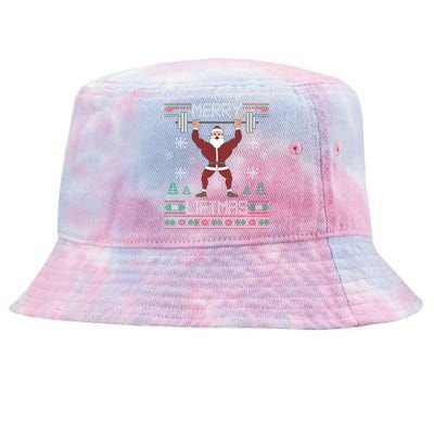 Merry Liftmas Ugly Christmas Sweater Gym Workout Tie-Dyed Bucket Hat