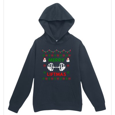 Merry Liftmas Ugly Christmas Sweater Gym Gift Urban Pullover Hoodie