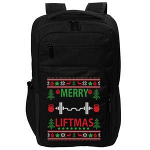 Merry Liftmas Ugly Christmas Sweater Gym Workout Gift Impact Tech Backpack