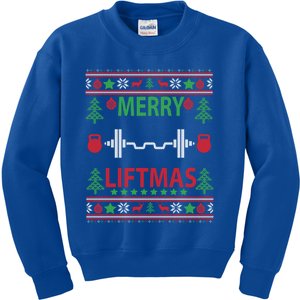 Merry Liftmas Ugly Christmas Sweater Gym Workout Gift Kids Sweatshirt