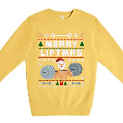 Merry Liftmas Ugly Christmas Premium Crewneck Sweatshirt