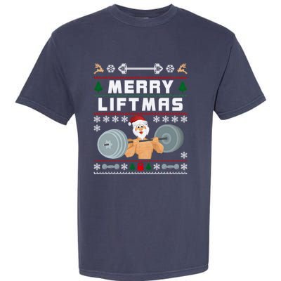 Merry Liftmas Ugly Christmas Garment-Dyed Heavyweight T-Shirt