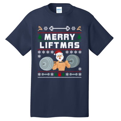 Merry Liftmas Ugly Christmas Tall T-Shirt