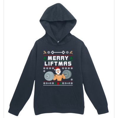 Merry Liftmas Ugly Christmas Urban Pullover Hoodie