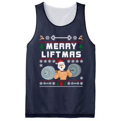 Merry Liftmas Ugly Christmas Mesh Reversible Basketball Jersey Tank