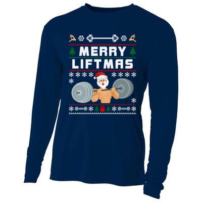 Merry Liftmas Ugly Christmas Cooling Performance Long Sleeve Crew